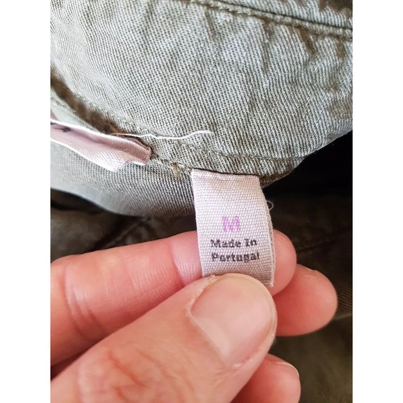 Athleta Womens Medium Button down Shirt Long Sleeve Linen Blend Camping Hiking - Picture 7 of 12